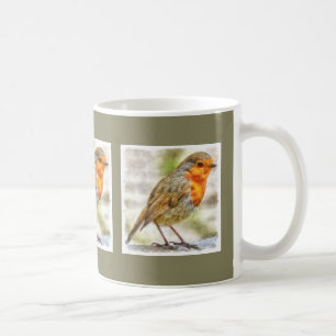 Christmas Robin Winter Watercolor Kaffeetasse