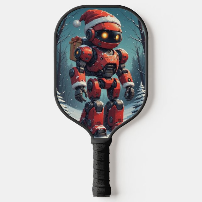 Christmas Robot  Pickleball Schläger (Vorderseite)
