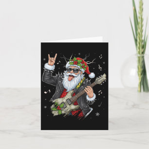 Christmas Rock & Roll Santa Claus Guitar Playe Karte