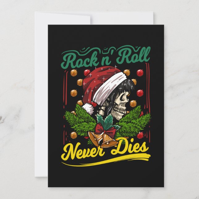 Christmas Rock n Roll Never Dies Rockabilly Girl S Einladung (Vorderseite)