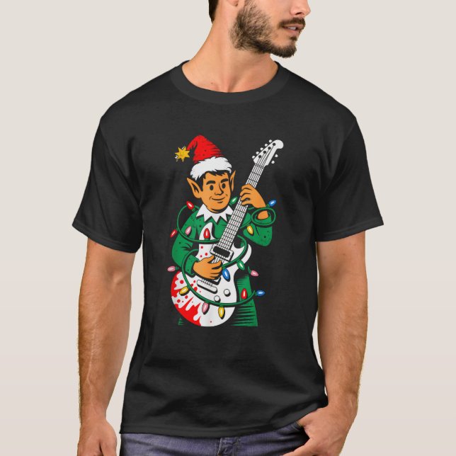 Christmas Rocker Elf Santa Rock Hand Xmas Squad Me T-Shirt (Vorderseite)