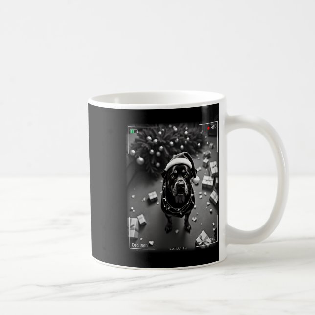 Christmas Rottweiler Caught On Camera  Kaffeetasse (Rechts)