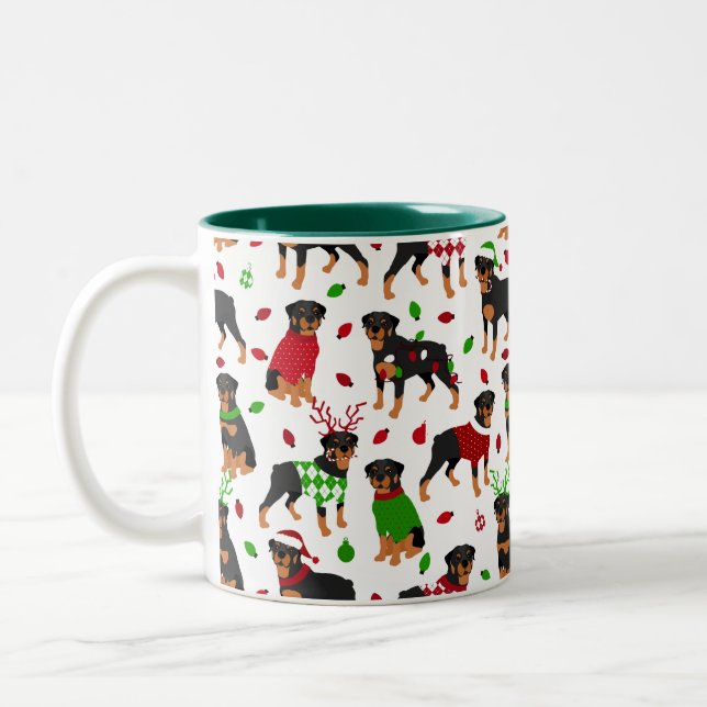 Christmas Rottweiler Coffee Tasse (Links)