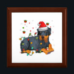 Christmas Rottweiler Dog Santa Xmas Light Erinnerungskiste<br><div class="desc">Make this jewelry box a special gift,  good ideal as a birthday,  anniversary,  Valentine's Day,  Mother’s Day,  Thanksgiving Day gift,  and let it be a sweet witness of your love that will accompany your beloved ones every day.</div>