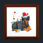 Christmas Rottweiler Dog Santa Xmas Light Erinnerungskiste<br><div class="desc">Make this jewelry box a special gift,  good ideal as a birthday,  anniversary,  Valentine's Day,  Mother’s Day,  Thanksgiving Day gift,  and let it be a sweet witness of your love that will accompany your beloved ones every day.</div>