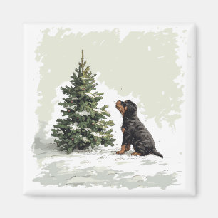 Christmas Rottweiler Dog Weihnachtsbaum Magnet