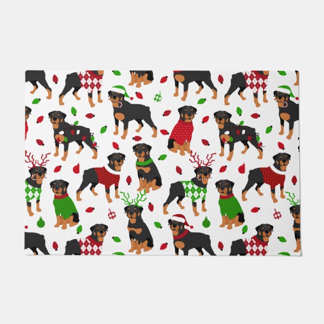 Christmas Rottweiler Doormat Fußmatte (Vorderseite)