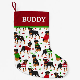 Christmas Rottweiler Individuelle Name Kleiner Weihnachtsstrumpf