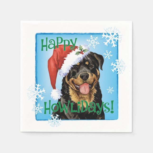 Christmas Rottweiler Napkins Serviette (Vorderseite)