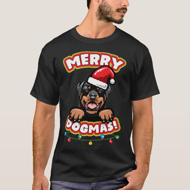 Christmas Rottweiler T-Shirt (Vorderseite)