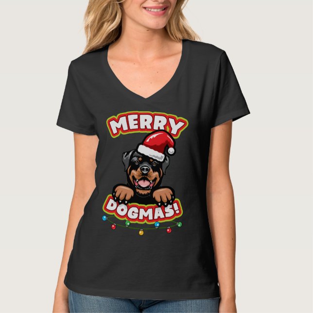 Christmas Rottweiler T-Shirt (Vorderseite)