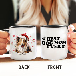 Christmas Rough Collie Dog Personalisiert Tasse