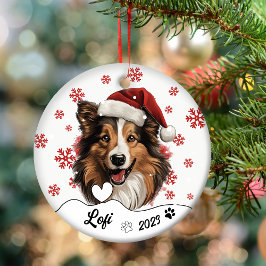 Christmas Rough Collie Hund Personalisierte Kerami Keramik Ornament
