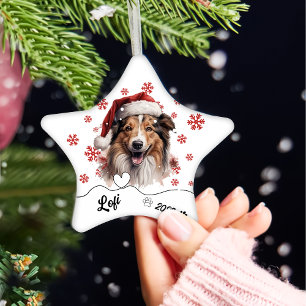 Christmas Rough Collie Hund Personalisierte Kerami Keramik Ornament