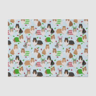 Christmas Rough Collie Tissue Paper Seidenpapier
