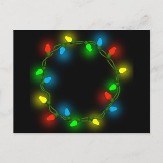 Christmas Round Lights Feiertagspostkarte