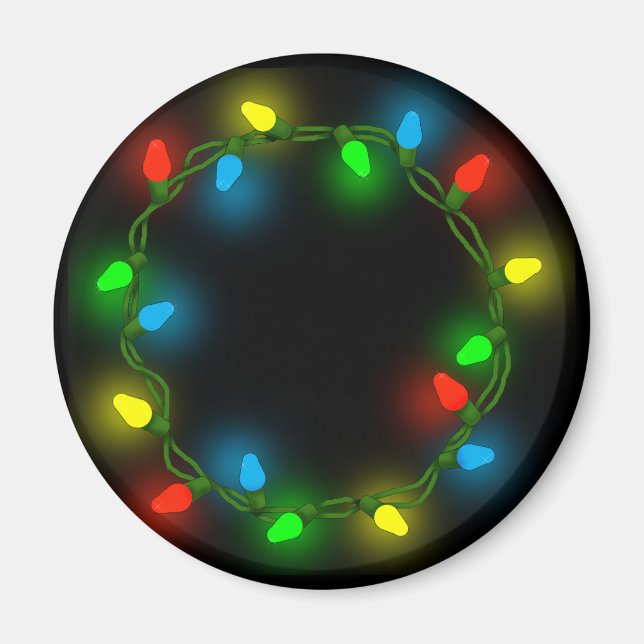 Christmas Round Lights Magnet (Vorne)