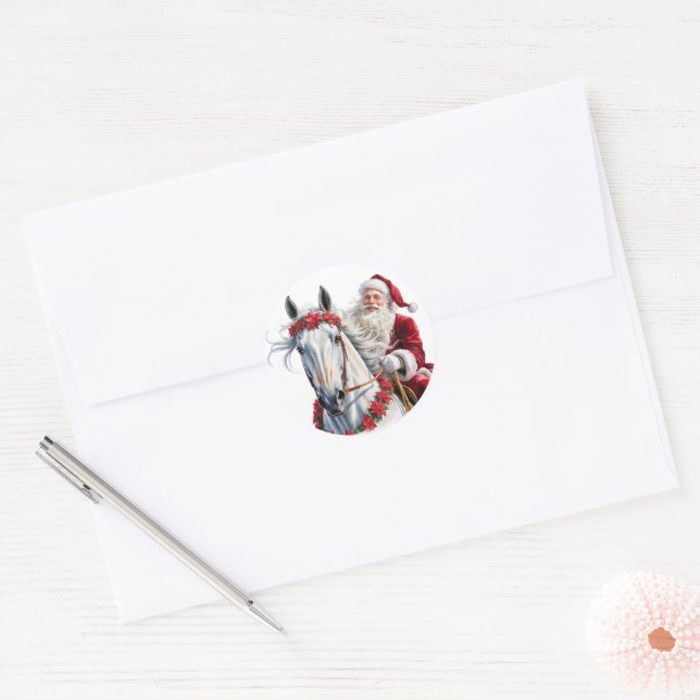  Christmas round sticker for Horse Lovers (Umschlag)