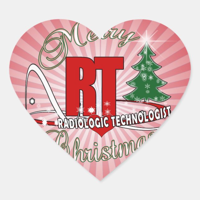 CHRISTMAS RT RADIOLOGIC TECHNOLOGIST Herz-Aufkleber (Vorderseite)