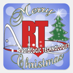 CHRISTMAS RT RADIOLOGIC TECHNOLOGIST QUADRATISCHER AUFKLEBER