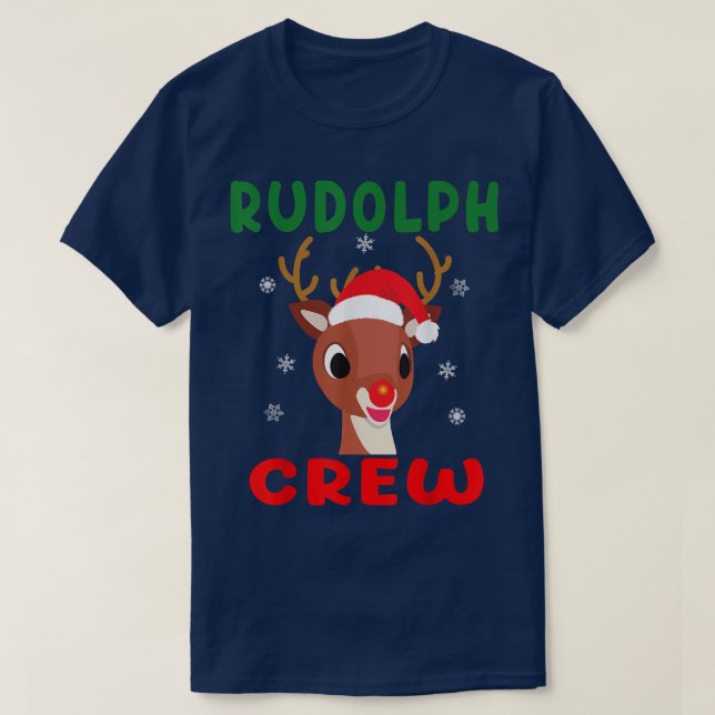 Christmas Rudolph Crew Family Matching Pajamas Xma T-Shirt (Design vorne)