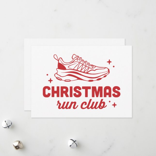 Christmas run club running group feiertagskarte (Vorderseite/Rückseite Beispiel)