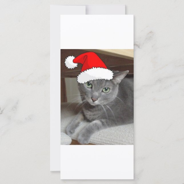 Christmas Russian Blue Gray Cat (Vorderseite)