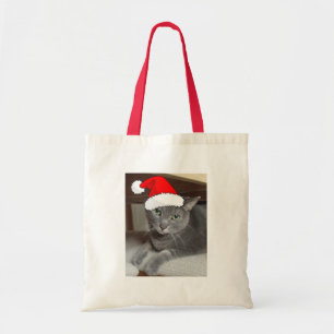Christmas Russian Blue Gray Cat Tragetasche