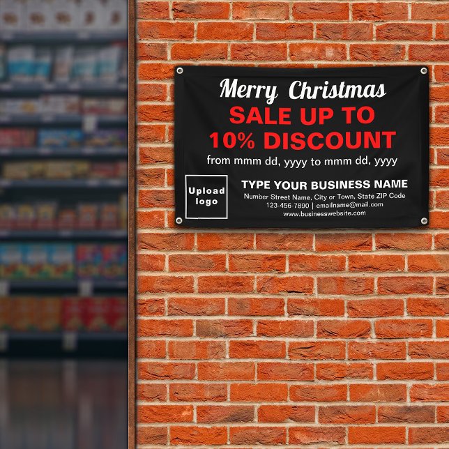 Christmas Sale Business Black Rectangle 4’ x 2,5" Banner (Von Creator hochgeladen)