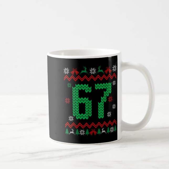 Christmas Santa 67 Six Seven Meme Ugly Sweater  Kaffeetasse (Rechts)