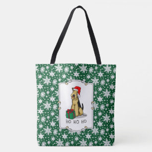 Christmas Santa Airedale Terrier HO HO Niedlich