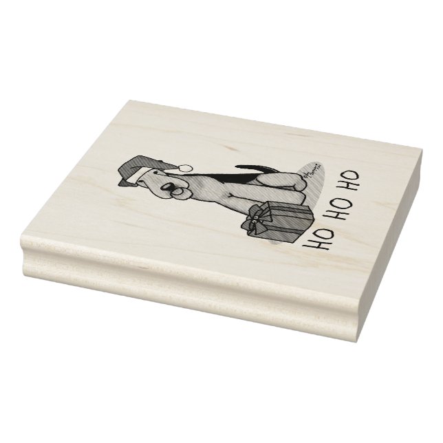 Christmas Santa Airedale Terrier HO HO Niedlich Gummistempel (Stempel)