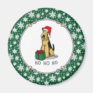 Christmas Santa Airedale Terrier HO HO Niedlich Magnet