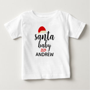 Christmas santa Baby Foto Personalisieren Name T-shirt
