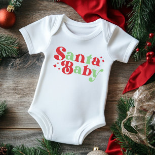 Christmas Santa Baby Niedlich Moderne Typografie Baby Strampler