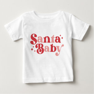 Christmas Santa Baby Niedlich Moderne Typografie Baby T-shirt