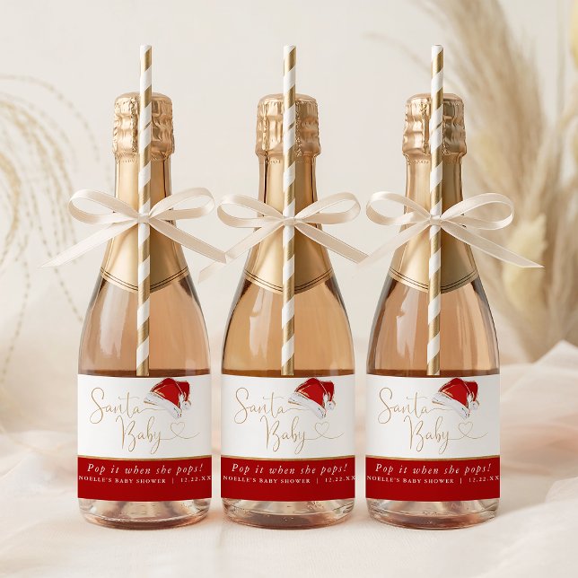 Christmas Santa Baby Pop it When She Pops Mini (Christmas Santa Baby Pop it When She Pops Mini Sparkling Wine Label
)