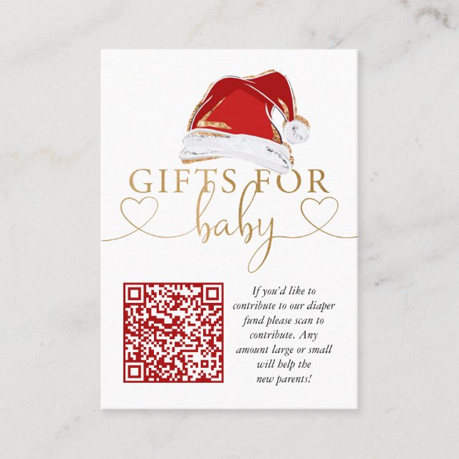 Christmas Santa Baby Registry Enclosure Card Visitenkarte (Vorderseite)
