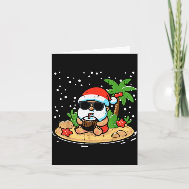 Christmas Santa Beach Xmas Trocal Hawaii Men Women Karte (Vorderseite)