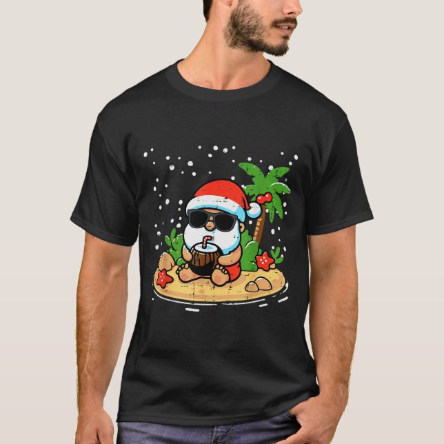 Christmas Santa Beach Xmas Trocal Hawaii Men Women T-Shirt (Vorderseite)