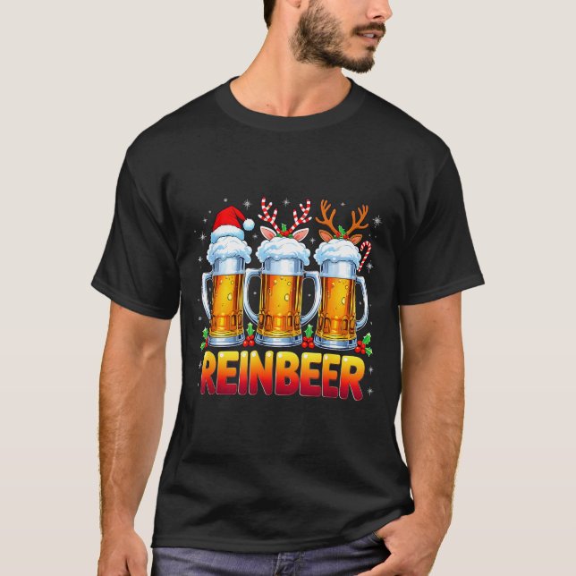 Christmas Santa Beer Lovers Funny Drinking Trend N T-Shirt (Vorderseite)
