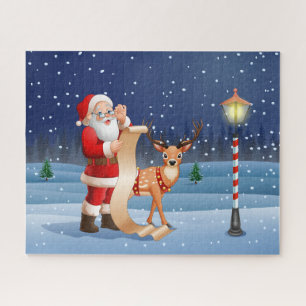 Christmas Santa Claus And Reindeer Holidays   Puzzle