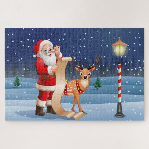 Christmas Santa Claus And Reindeer Holidays   Puzzle