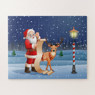 Christmas Santa Claus And Reindeer Holidays   Puzzle