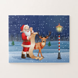 Christmas Santa Claus And Reindeer Holidays Puzzle