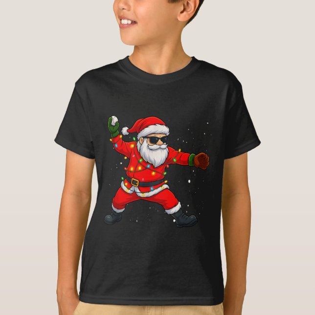 Christmas Santa Claus Baseball Tcher Boys Kids Tee (Vorderseite)