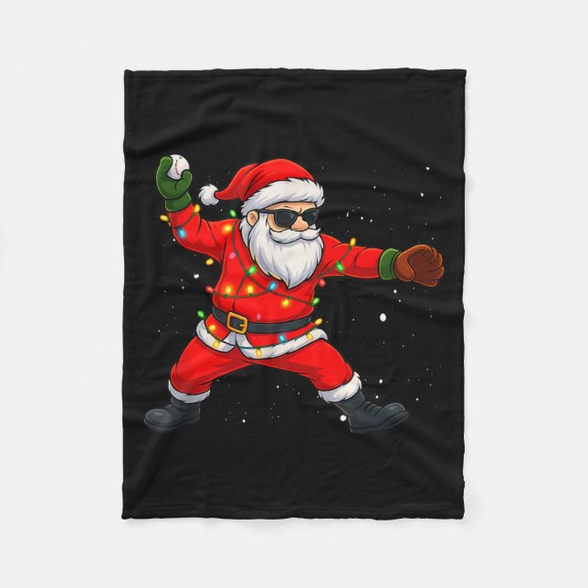 Christmas Santa Claus Baseball Tcher Boys Kids Tee Fleecedecke (Vorderseite)