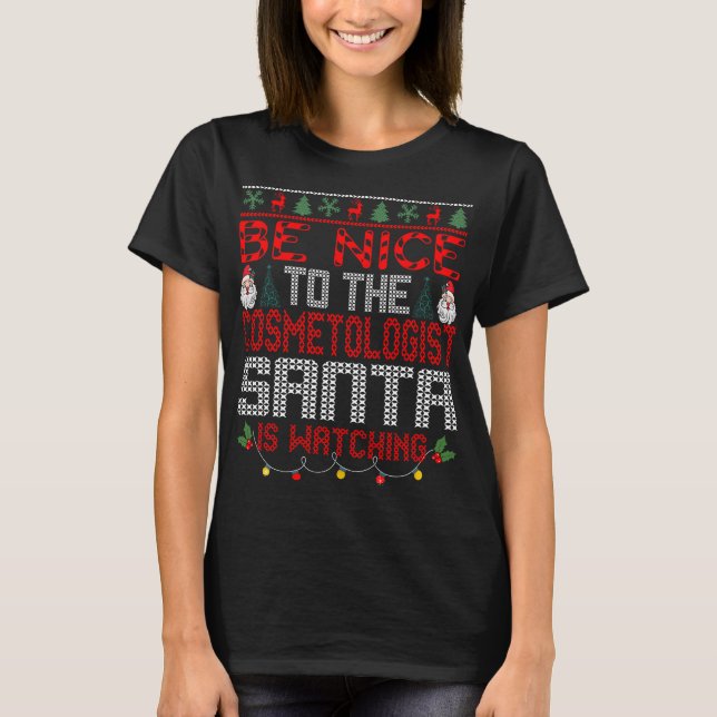 Christmas Santa Claus Cosmetologist Gift  T-Shirt (Vorderseite)