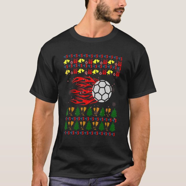 Christmas Santa Claus Handball Player Goalkeeper P T-Shirt (Vorderseite)