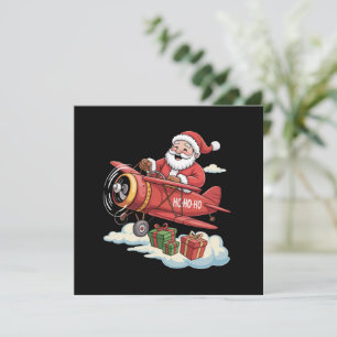Christmas Santa Claus Pilot Flying Airplane Gift Feiertagskarte